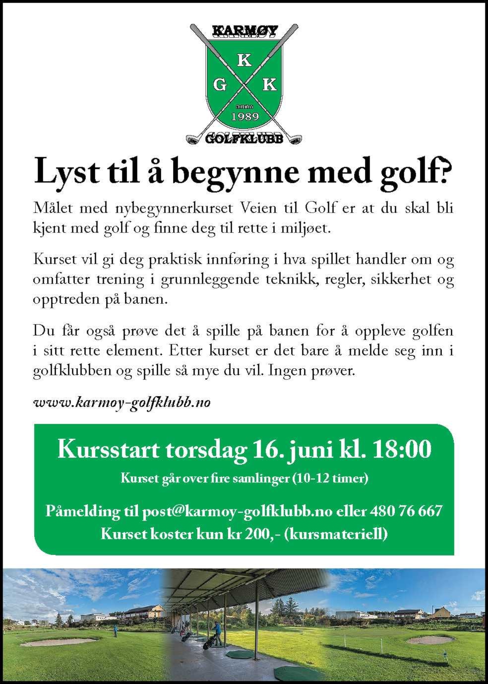 PÅMELDING VTG - Veien til Golf Kurs